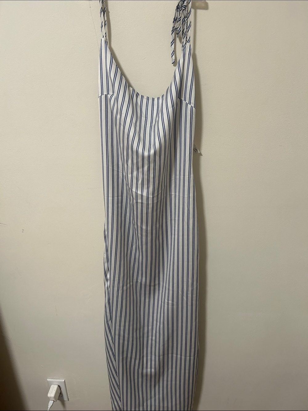 Blue and white stripes dress